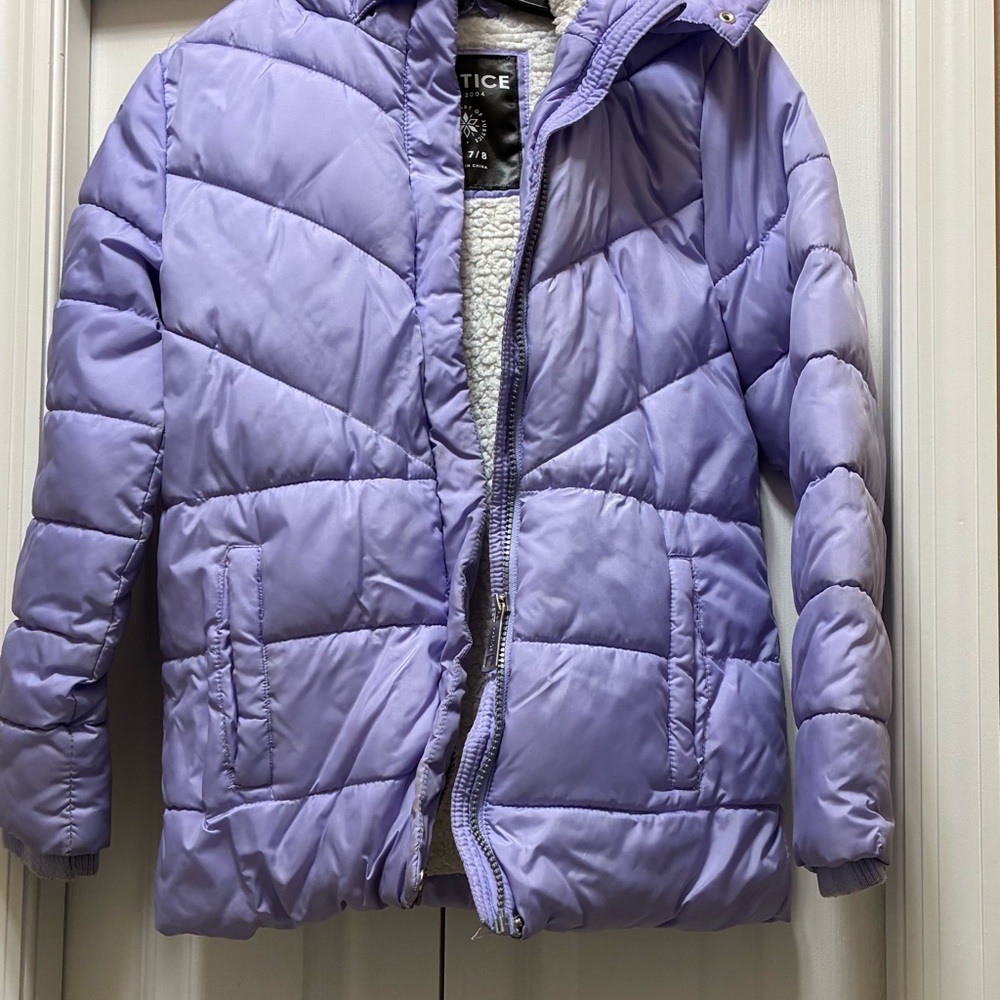Justice Lavender Puffer Jacket for Kids